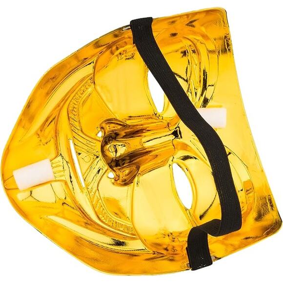 Guy Fawkes Mask Adult White V for Vendetta Anonymous Halloween Hacker Costume - Picture 5 of 7